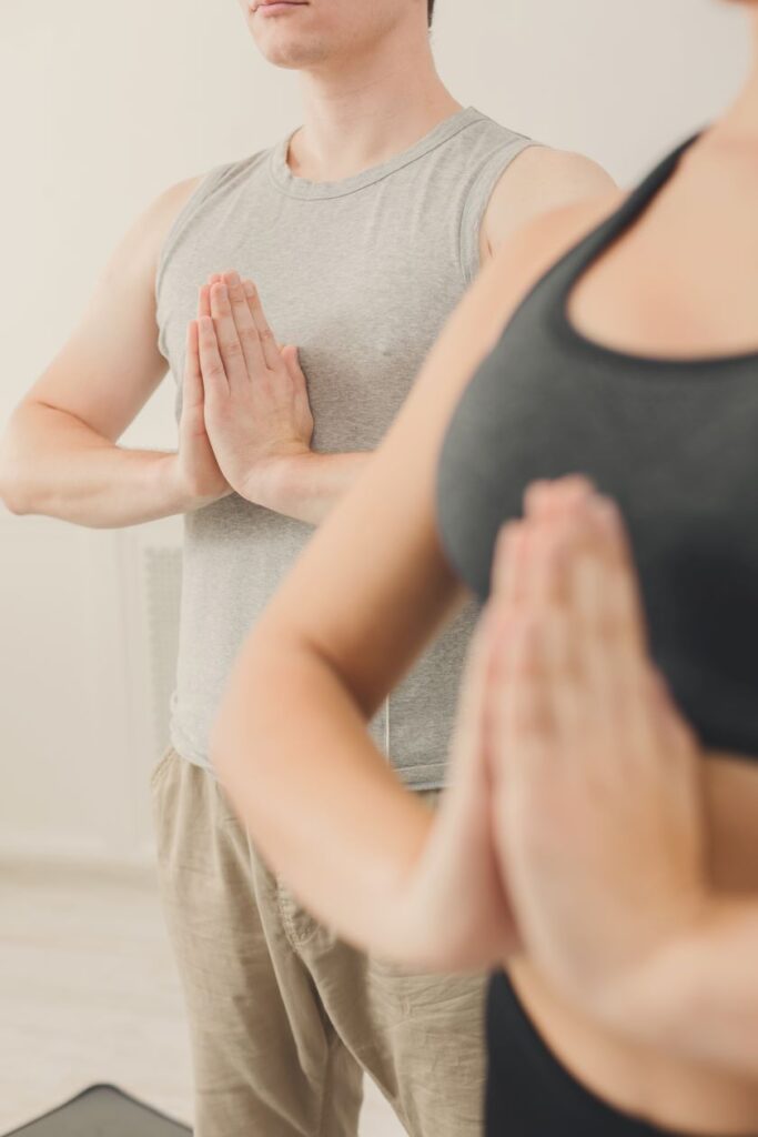 People doing Yoga and participating in eating disorder treatment.